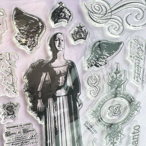Stampendous Perfectly Clear Stamp 2 Sets Santos Angel & Parisian Charm Cling - Picture 7 of 14